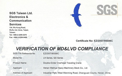 Double Girder CE Certificate
