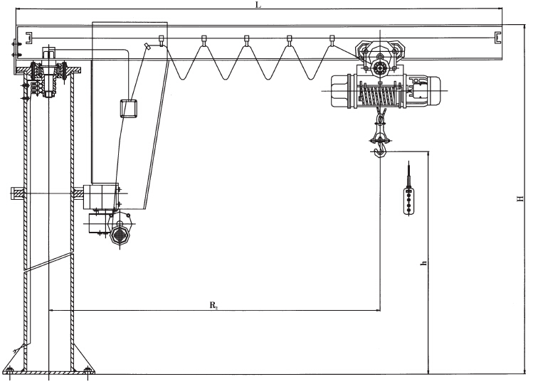 Fixed Column-type Jib Crane Sketch 1