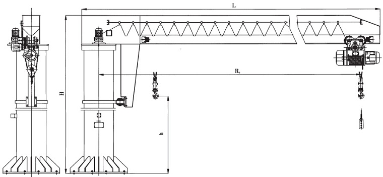 Fixed Column-type Jib Crane Sketch 2
