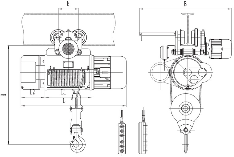 MD Type Electric Hoist Sketch